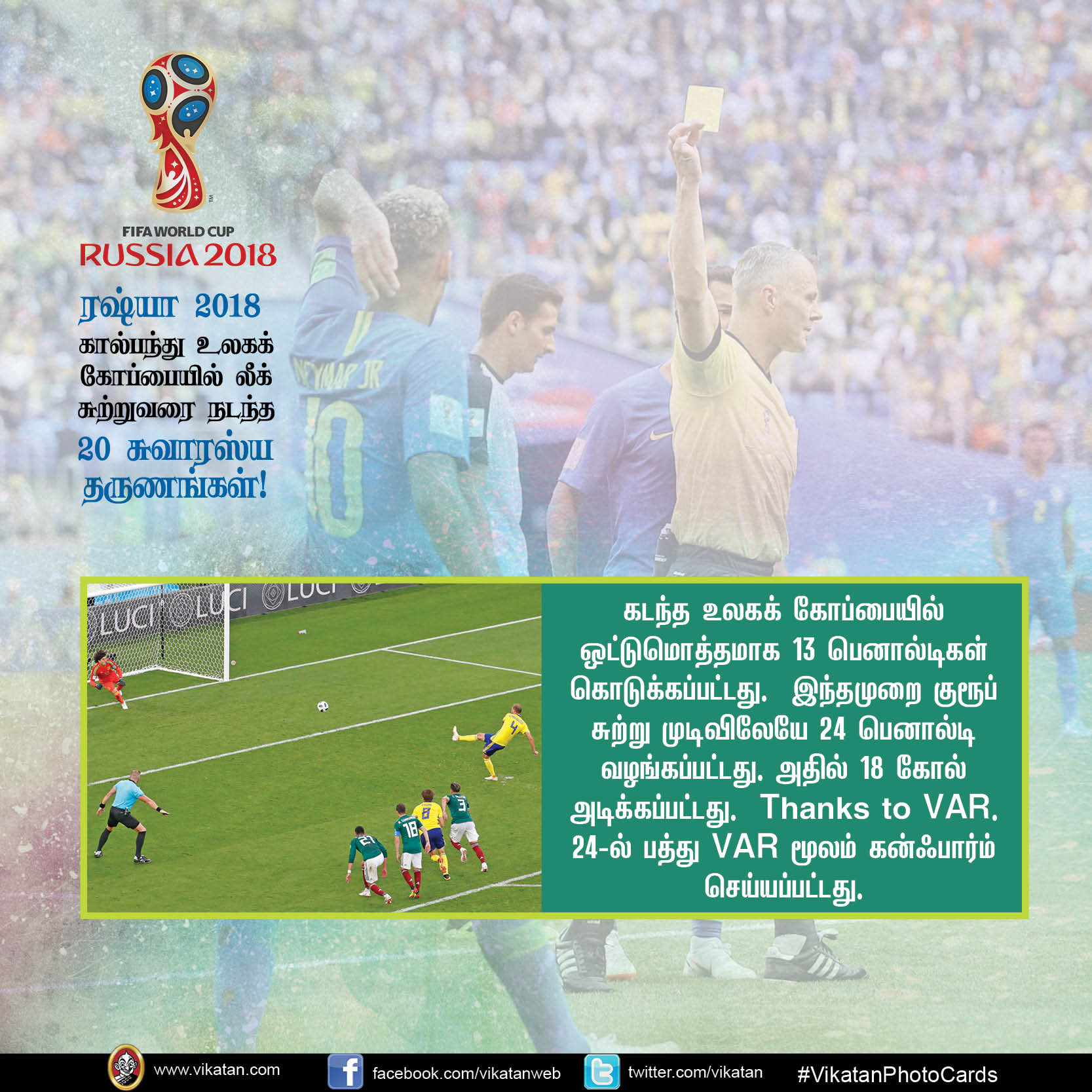 கால்பந்து உலகக் கோப்பை லீக் சுற்றின் 20 சுவாரஸ்யங்கள்! #VikatanPhotoCards கால்பந்து உலகக் கோப்பை லீக் சுற்றின் 20 சுவாரஸ்யங்கள்! #VikatanPhotoCards