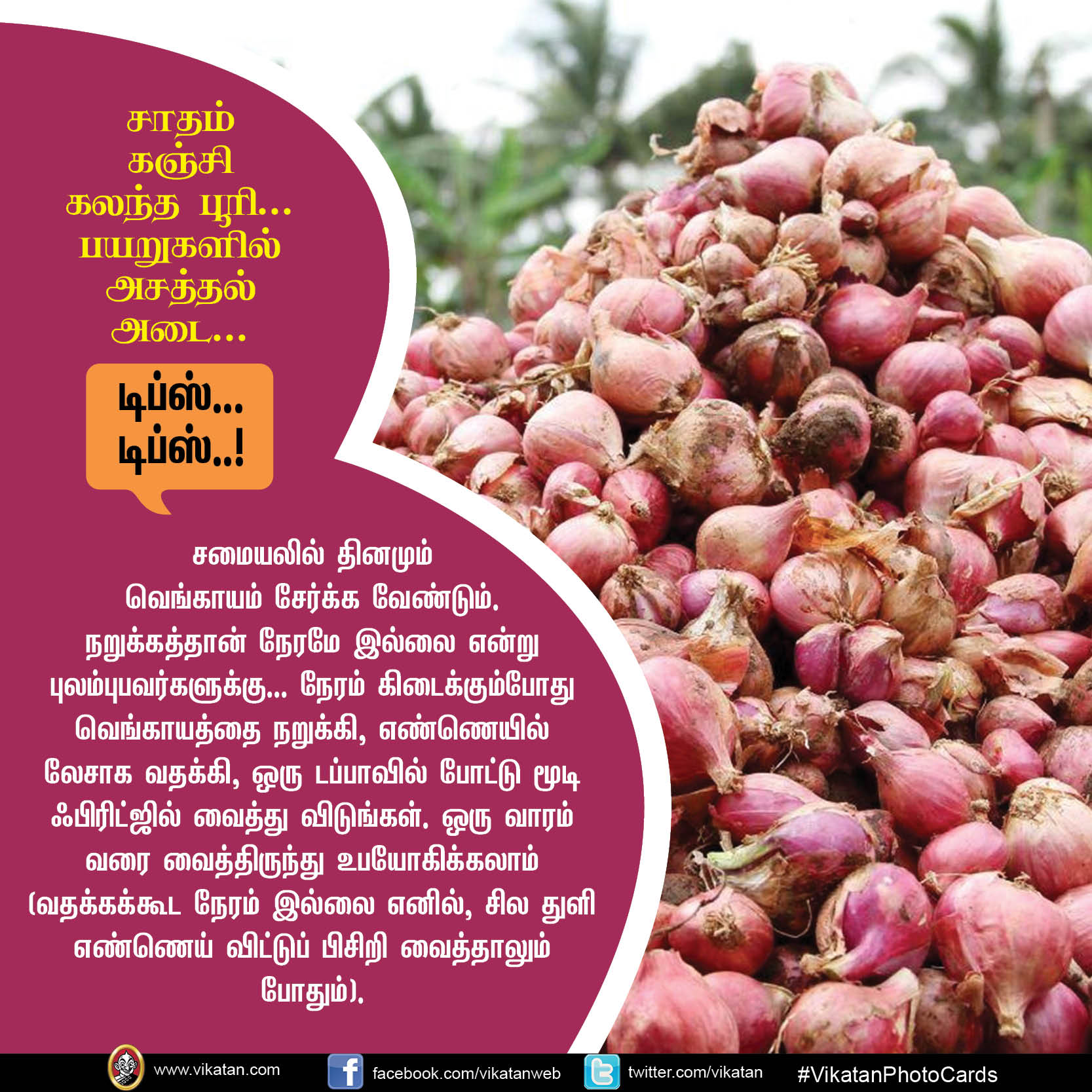 சாதம் கஞ்சி கலந்த பூரி... பயறுகளில் அசத்தல் அடை... டிப்ஸ்.. டிப்ஸ்..! #VikatanPhotoCards சாதம் கஞ்சி கலந்த பூரி... பயறுகளில் அசத்தல் அடை... டிப்ஸ்.. டிப்ஸ்..! #VikatanPhotoCards