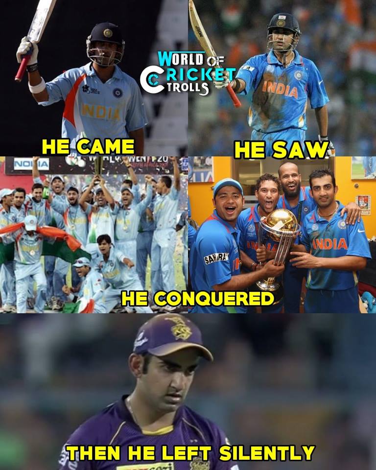 ''THe Man of final'' கவுதம் கம்பீர் ஓய்வுக்கு கிரிக்கெட் ரசிகர்களின் மீம்ஸ் வாழ்த்து.... ''THe Man of final'' கவுதம் கம்பீர் ஓய்வுக்கு கிரிக்கெட் ரசிகர்களின் மீம்ஸ் வாழ்த்து....
