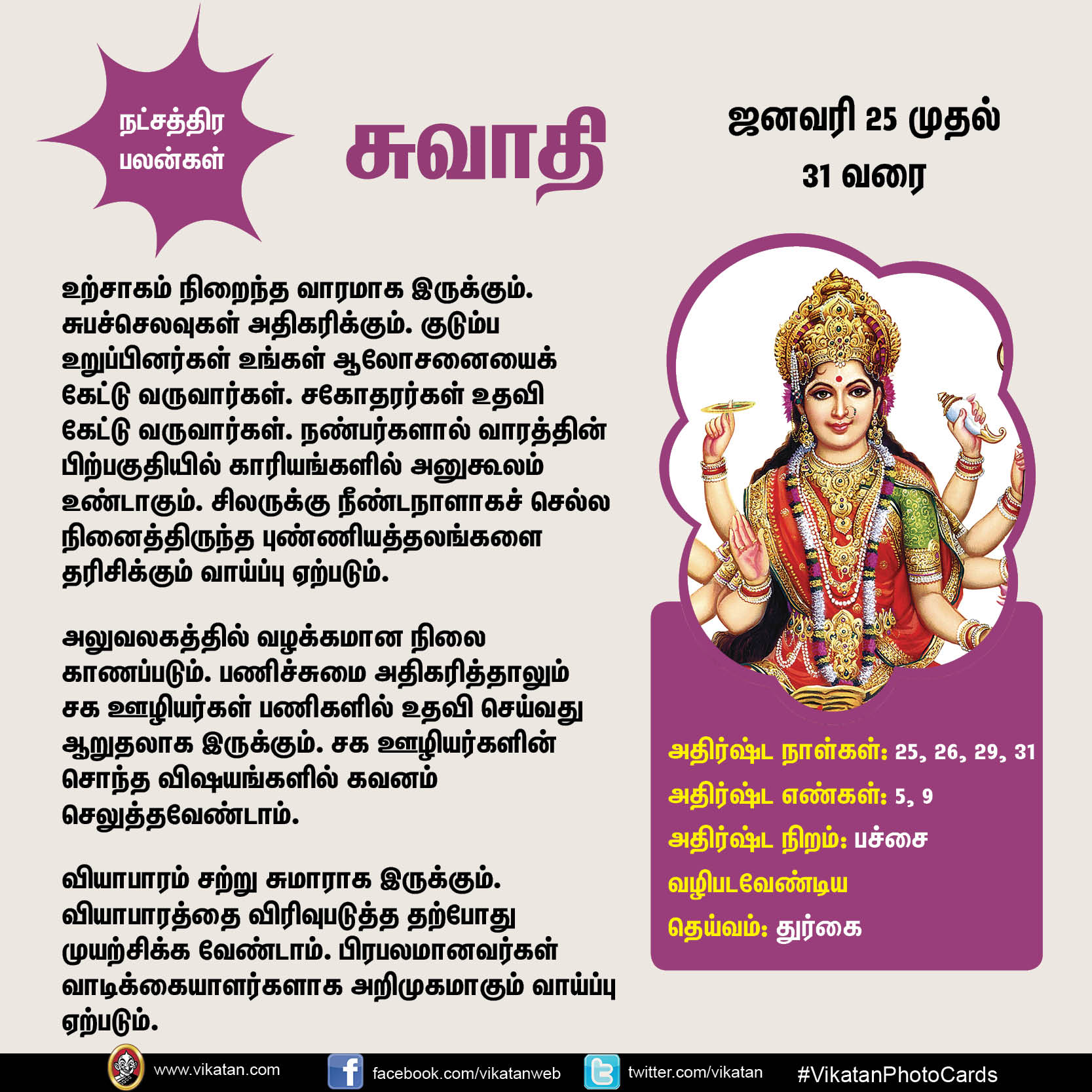 இந்த வார நட்சத்திர பலன்கள் (ஜனவரி 25 முதல் 31 வரை) இந்த வார நட்சத்திர பலன்கள் (ஜனவரி 25 முதல் 31 வரை)
