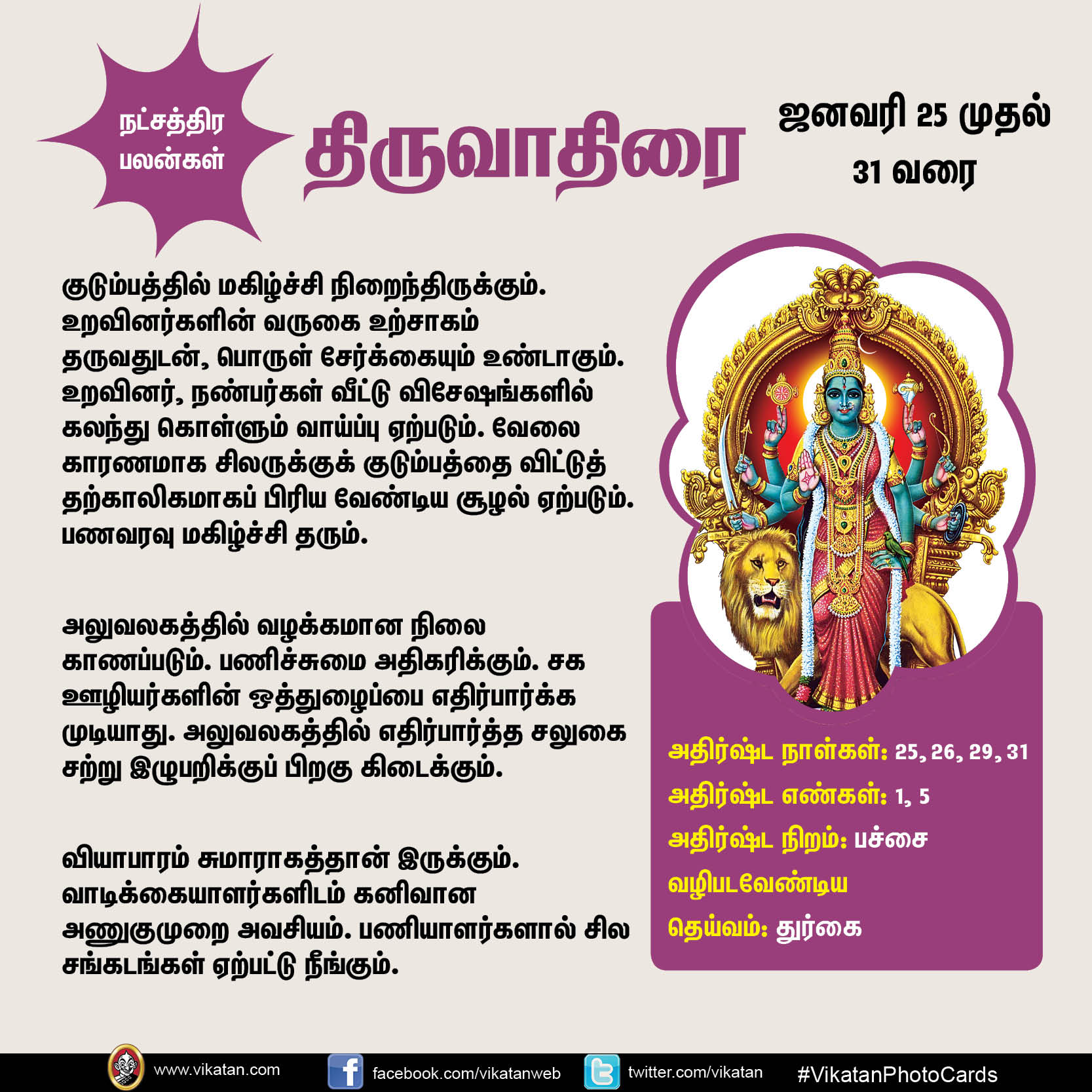 இந்த வார நட்சத்திர பலன்கள் (ஜனவரி 25 முதல் 31 வரை) இந்த வார நட்சத்திர பலன்கள் (ஜனவரி 25 முதல் 31 வரை)