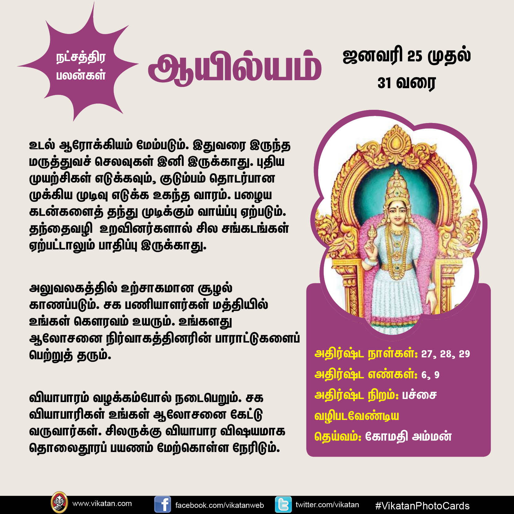 இந்த வார நட்சத்திர பலன்கள் (ஜனவரி 25 முதல் 31 வரை) இந்த வார நட்சத்திர பலன்கள் (ஜனவரி 25 முதல் 31 வரை)