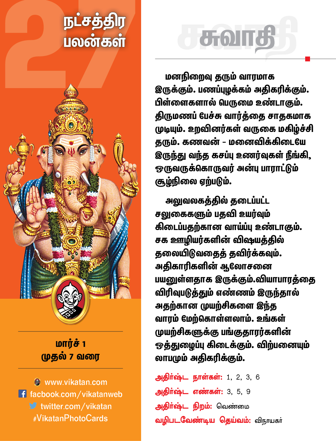 இந்த வார நட்சத்திரப் பலன்கள் மார்ச் 1 முதல் 7 வரை #VikatanPhotoCards இந்த வார நட்சத்திரப் பலன்கள் மார்ச் 1 முதல் 7 வரை #VikatanPhotoCards