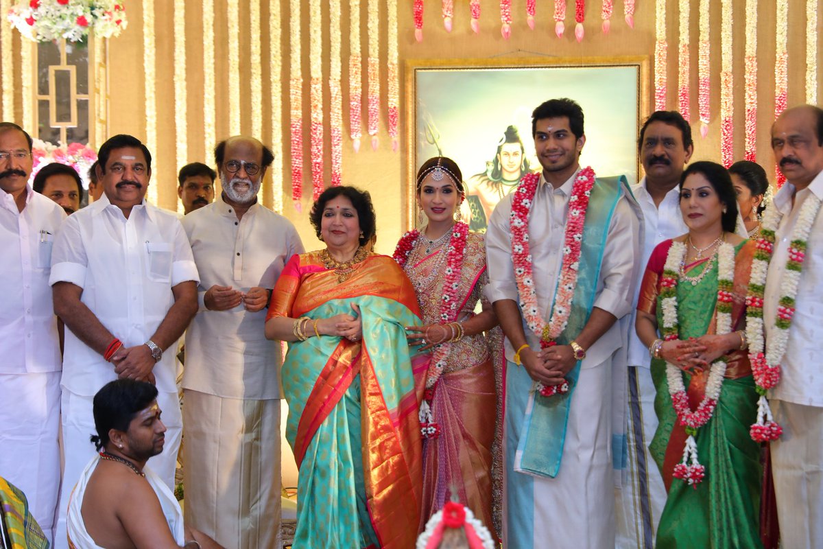 சௌந்தர்யா ரஜினி - விசாகன் திருமணம்: முதல்வர் எடப்பாடி பழனிசாமி, கமல் பங்கேற்பு: சிறப்பு தொகுப்பு சௌந்தர்யா ரஜினி - விசாகன் திருமணம்: முதல்வர் எடப்பாடி பழனிசாமி, கமல் பங்கேற்பு: சிறப்பு தொகுப்பு