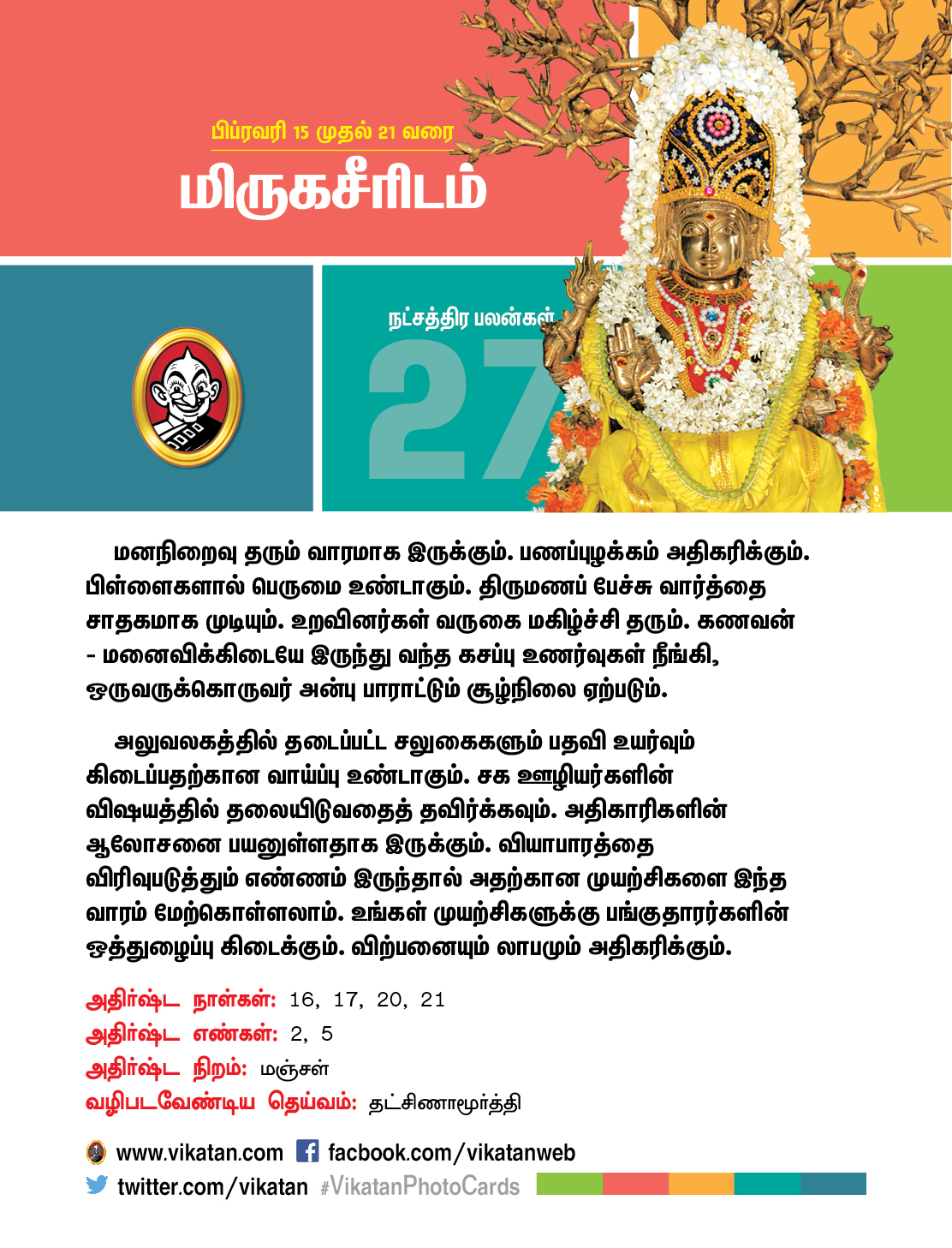 இந்த வார நட்சத்திரப் பலன்கள் பிப்ரவரி 15 முதல் 21 வரை! இந்த வார நட்சத்திரப் பலன்கள் பிப்ரவரி 15 முதல் 21 வரை!