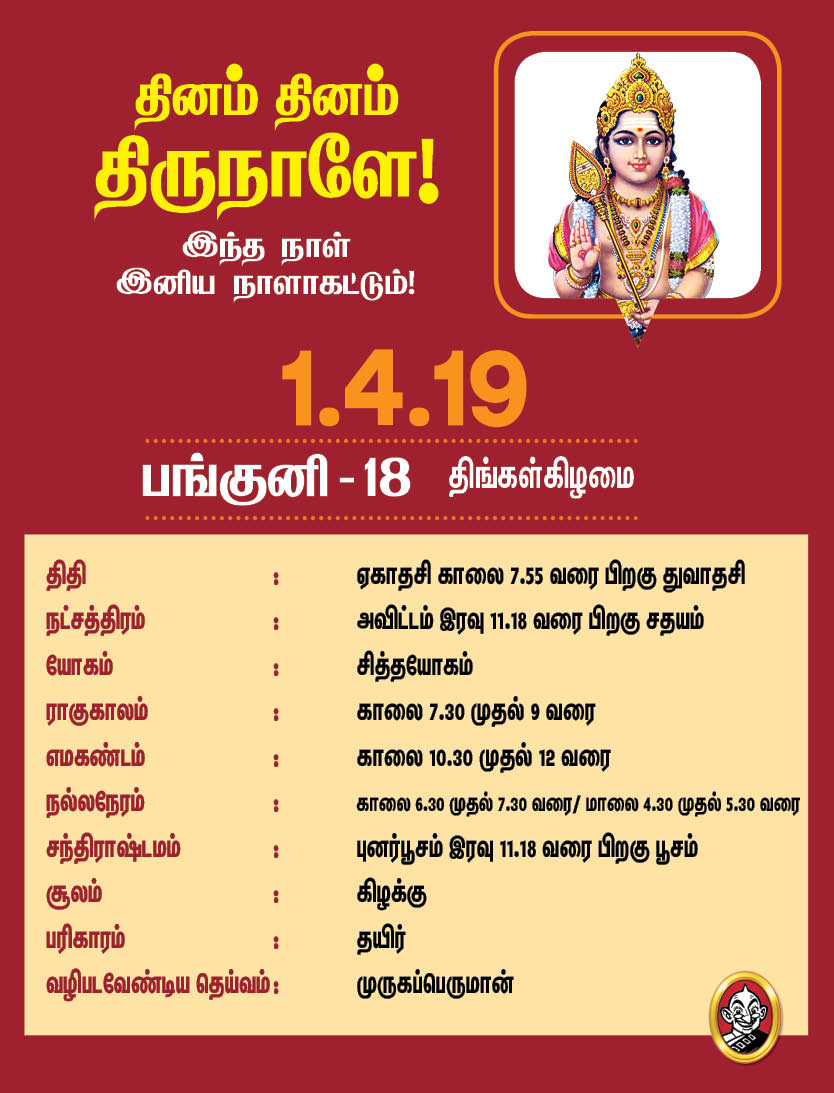 இந்த வாரம் எப்படி?- ஏப்ரல் 1 முதல் 7 வரை பஞ்சாங்கக் குறிப்புகள்! #VikatanPhotoCards இந்த வாரம் எப்படி?- ஏப்ரல் 1 முதல் 7 வரை பஞ்சாங்கக் குறிப்புகள்! #VikatanPhotoCards