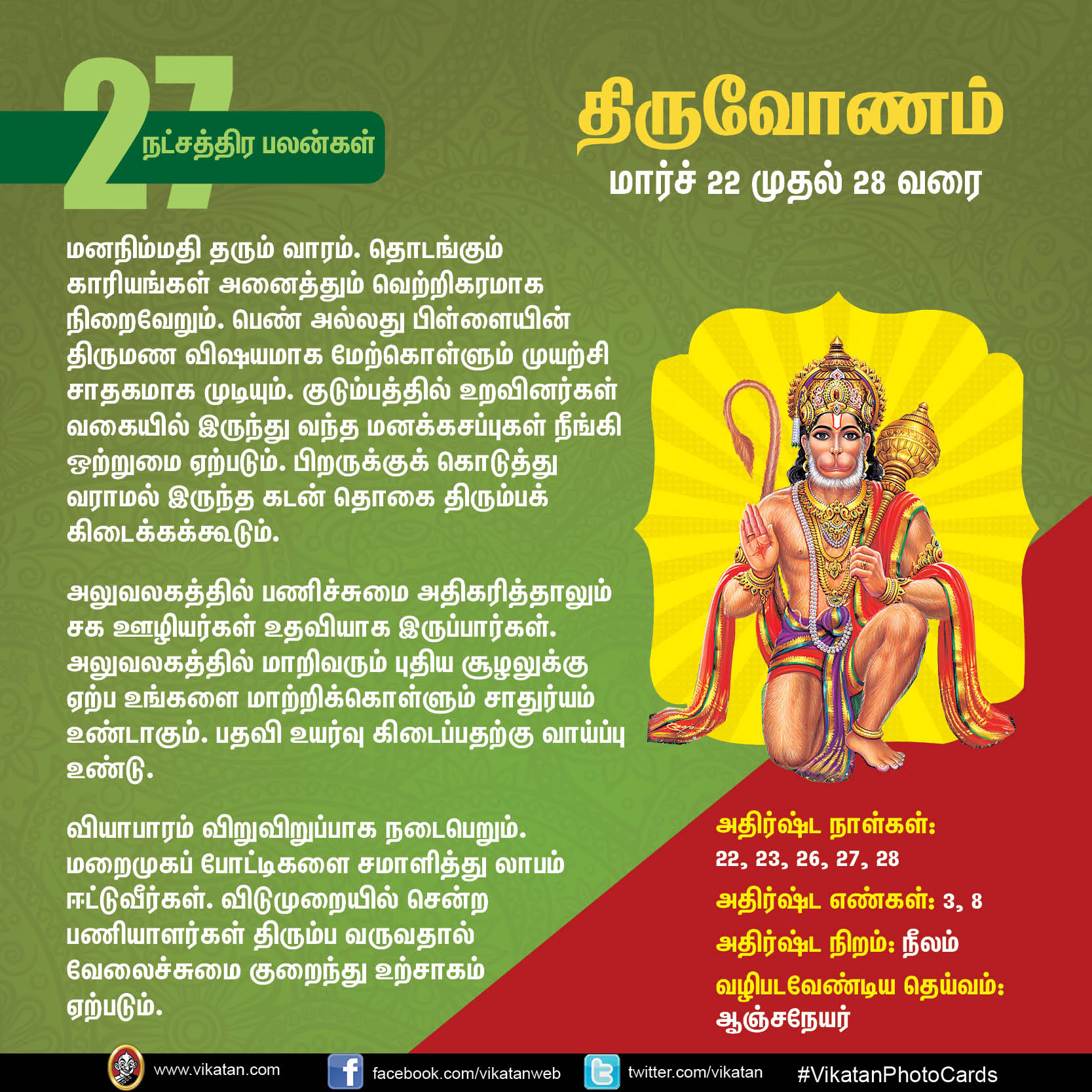 நட்சத்திர பலன்கள் : மார்ச் 22 முதல் 28 வரை... நட்சத்திர பலன்கள் : மார்ச் 22 முதல் 28 வரை...