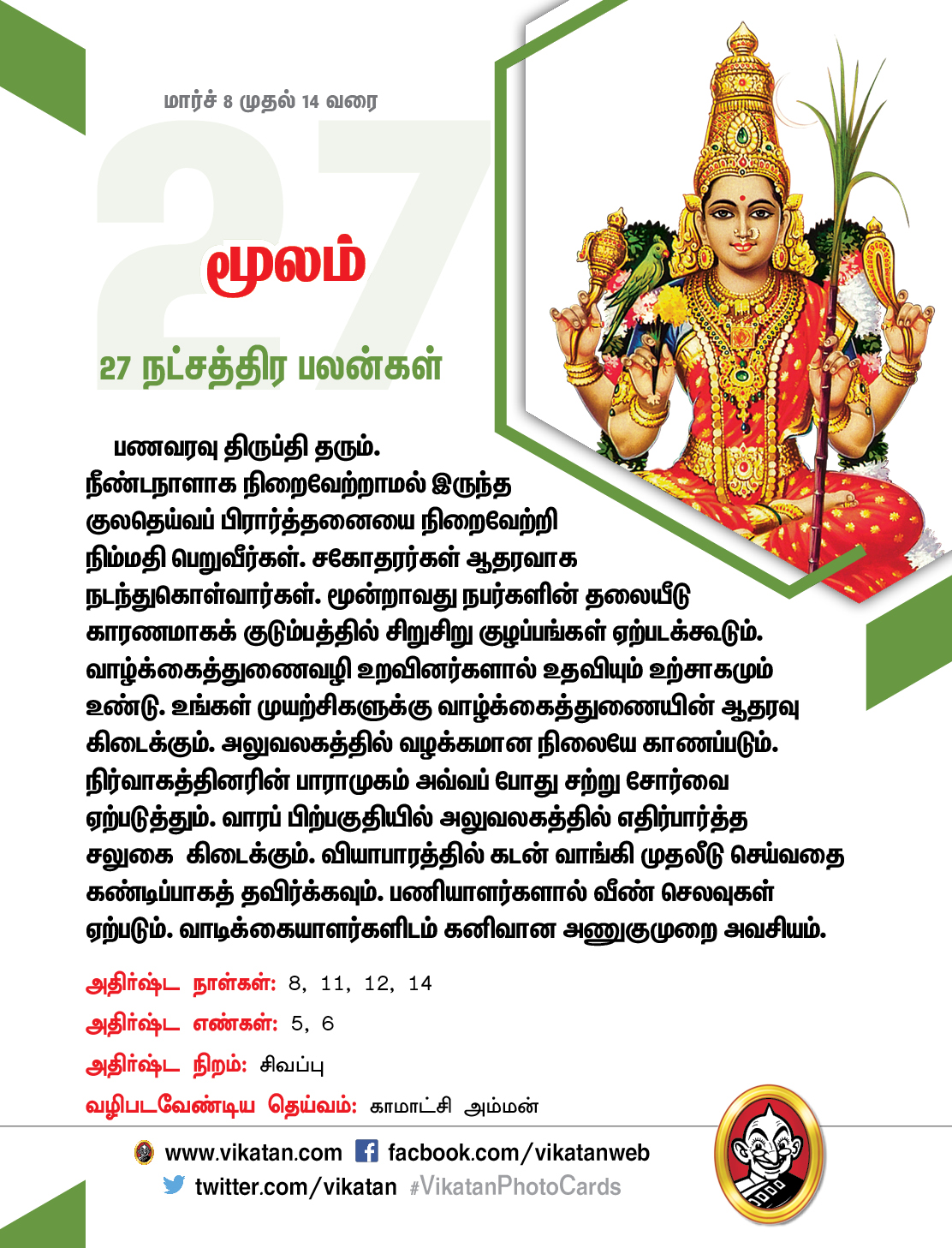 இந்த வார நட்சத்திரப் பலன்கள் (மார்ச் 8 முதல் 14 வரை) இந்த வார நட்சத்திரப் பலன்கள் (மார்ச் 8 முதல் 14 வரை)