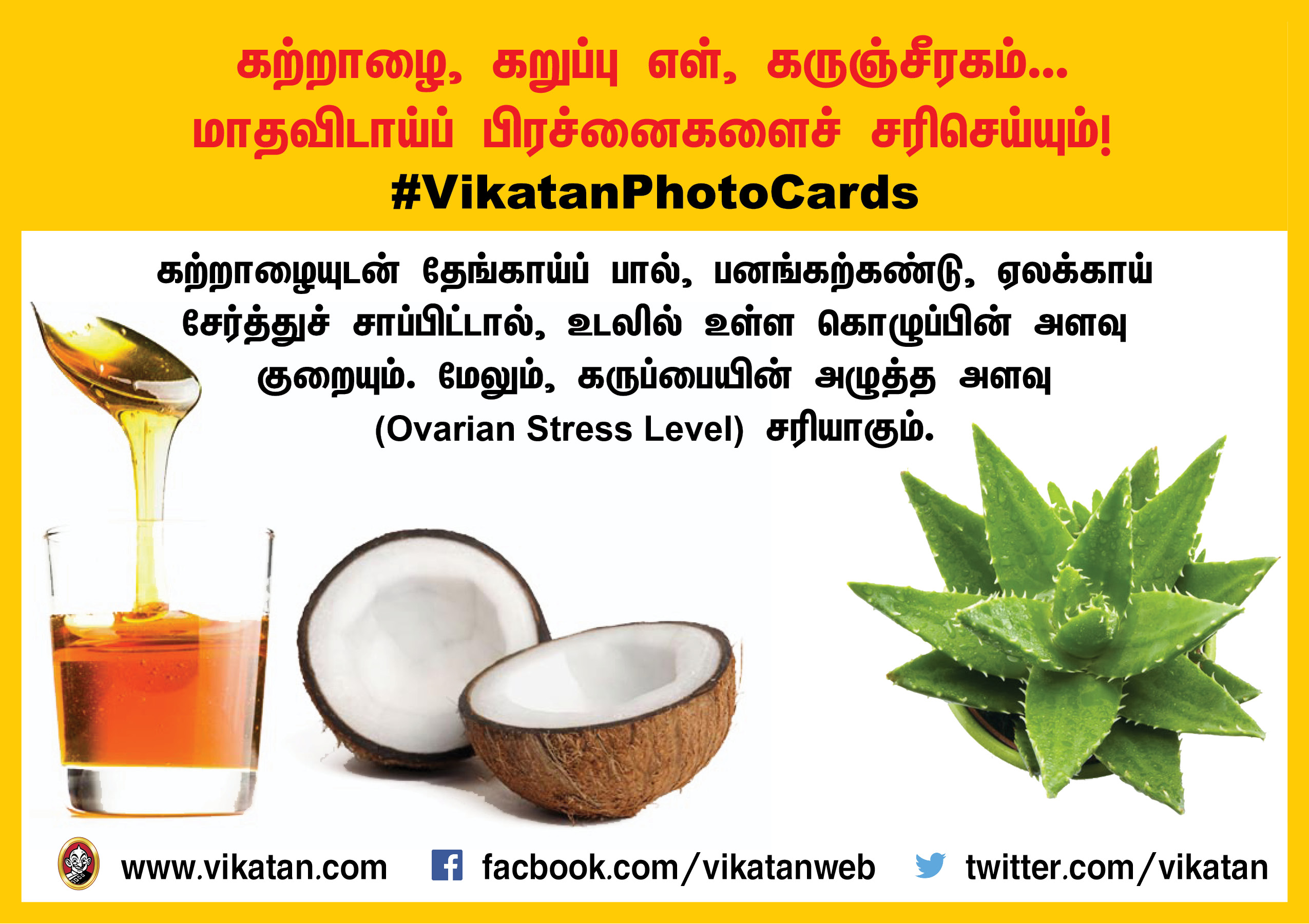 கற்றாழை, கறுப்பு எள், கருஞ்சீரகம்... மாதவிடாய் பிரச்னைகளைச் சரிசெய்யும் மருந்துகள்! கற்றாழை, கறுப்பு எள், கருஞ்சீரகம்... மாதவிடாய் பிரச்னைகளைச் சரிசெய்யும் மருந்துகள்!