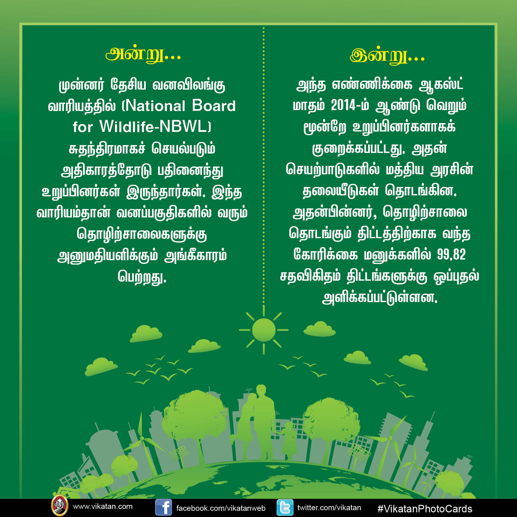 'நாங்க வச்சதுதான் சட்டம்!' மோடி ஆட்சியில் மாற்றியமைக்கப்பட்ட சூழலியல் சட்டங்கள் #VikatanPhotoCards 'நாங்க வச்சதுதான் சட்டம்!' மோடி ஆட்சியில் மாற்றியமைக்கப்பட்ட சூழலியல் சட்டங்கள் #VikatanPhotoCards