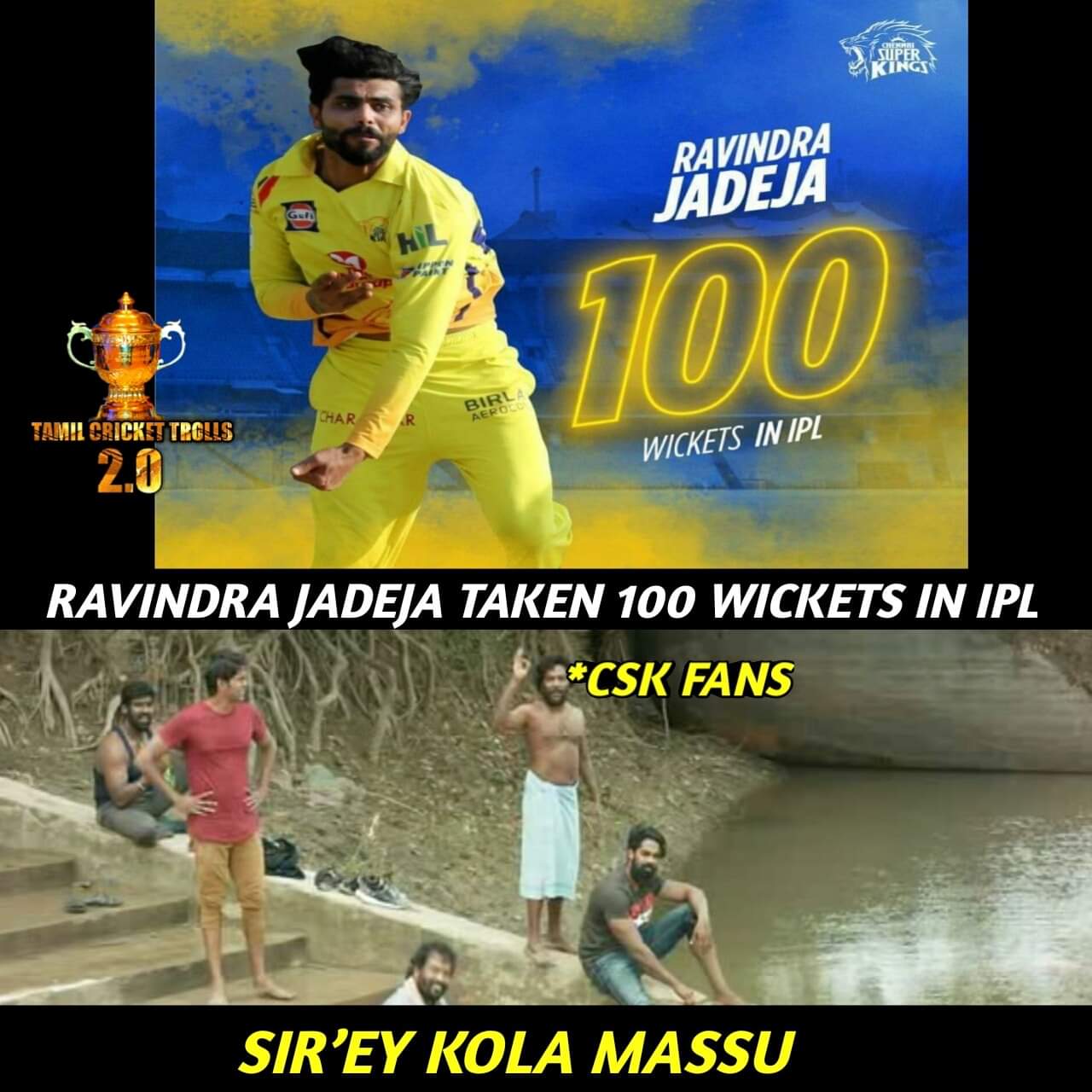 தோனி களத்தில் செய்த ஹீரோயிஸம், 100-வது வெற்றி... RRvsCSK மேட்சிற்குக் குவிந்த `மாஸ்' மீம்ஸ் தொகுப்பு! தோனி களத்தில் செய்த ஹீரோயிஸம், 100-வது வெற்றி... RRvsCSK மேட்சிற்குக் குவிந்த `மாஸ்' மீம்ஸ் தொகுப்பு!