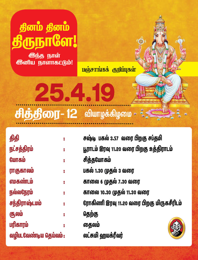 இந்த வாரம் எப்படி?- ஏப்ரல் 22 முதல் 28 வரை பஞ்சாங்கக் குறிப்புகள்! #VikatanPhotoCards இந்த வாரம் எப்படி?- ஏப்ரல் 22 முதல் 28 வரை பஞ்சாங்கக் குறிப்புகள்! #VikatanPhotoCards