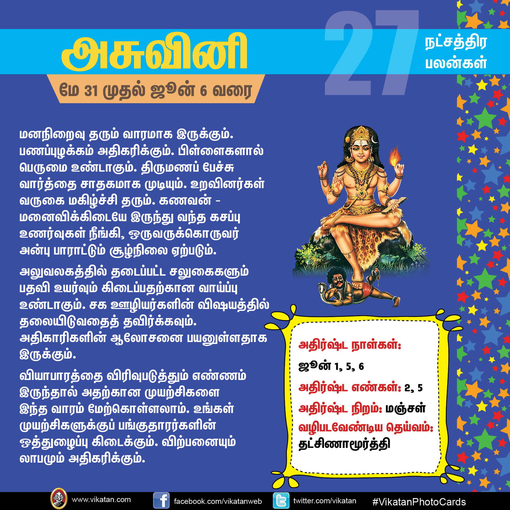நட்சத்திர பலன்கள் - மே 31 முதல் ஜூன் 6 வரை நட்சத்திர பலன்கள் - மே 31 முதல் ஜூன் 6 வரை