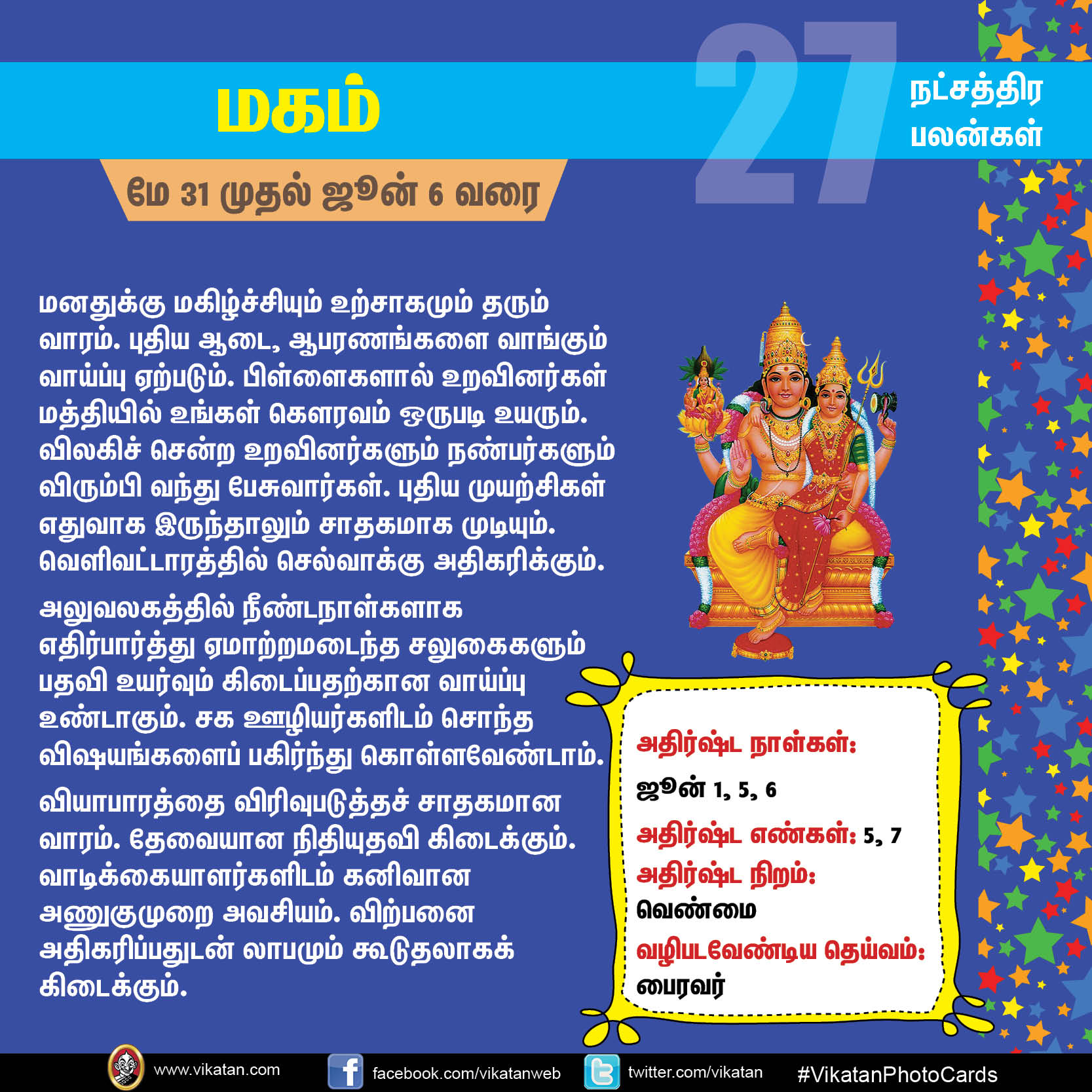 நட்சத்திர பலன்கள் - மே 31 முதல் ஜூன் 6 வரை நட்சத்திர பலன்கள் - மே 31 முதல் ஜூன் 6 வரை