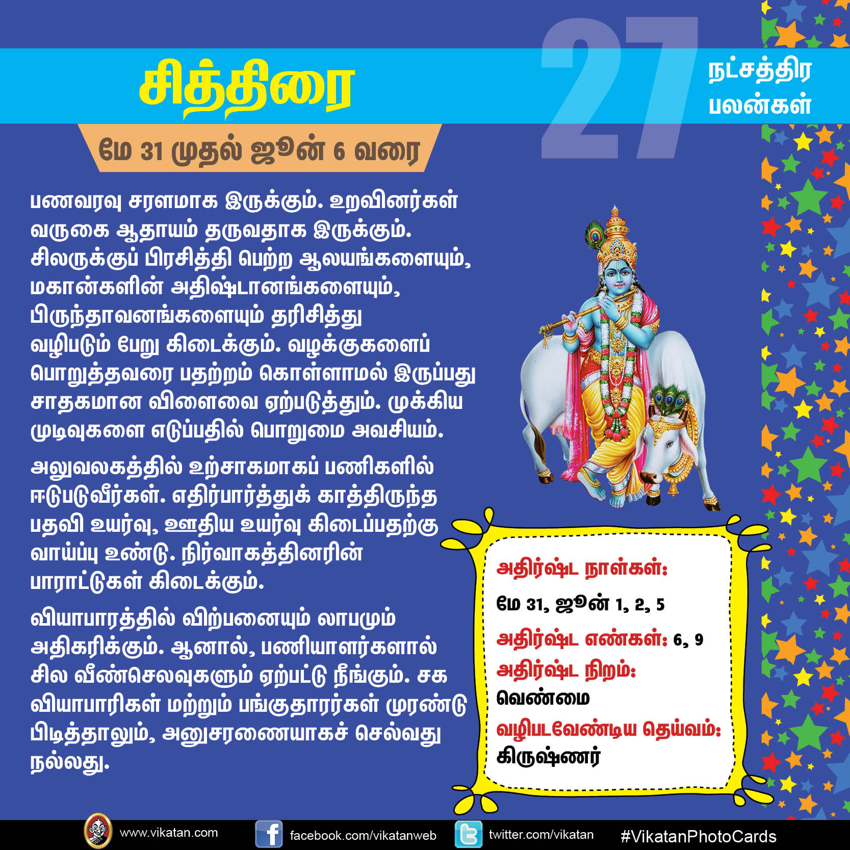 நட்சத்திர பலன்கள் - மே 31 முதல் ஜூன் 6 வரை நட்சத்திர பலன்கள் - மே 31 முதல் ஜூன் 6 வரை
