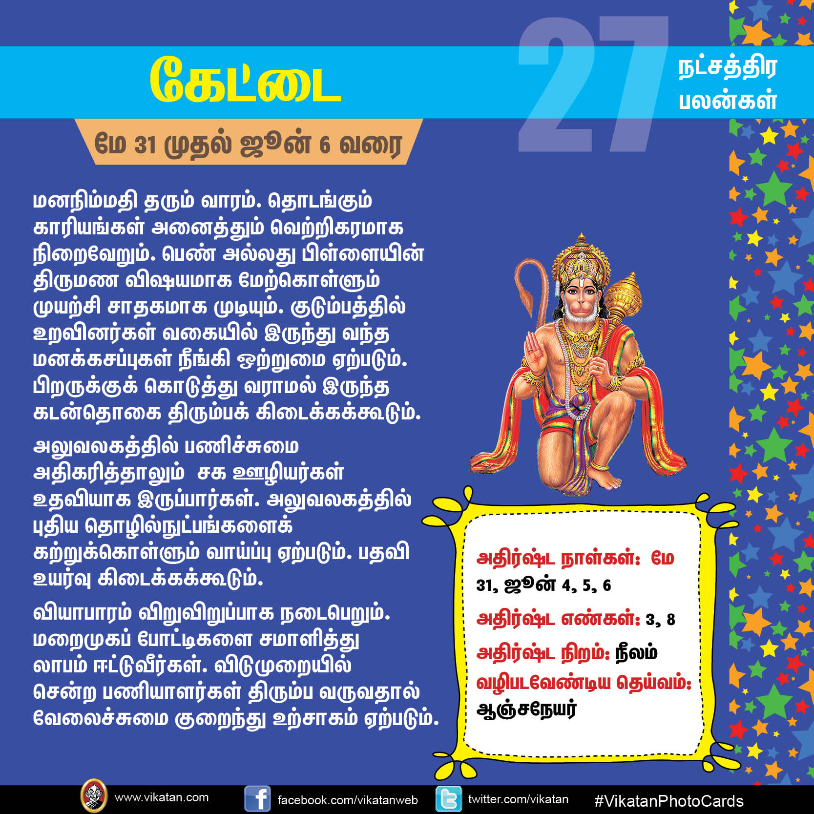நட்சத்திர பலன்கள் - மே 31 முதல் ஜூன் 6 வரை நட்சத்திர பலன்கள் - மே 31 முதல் ஜூன் 6 வரை