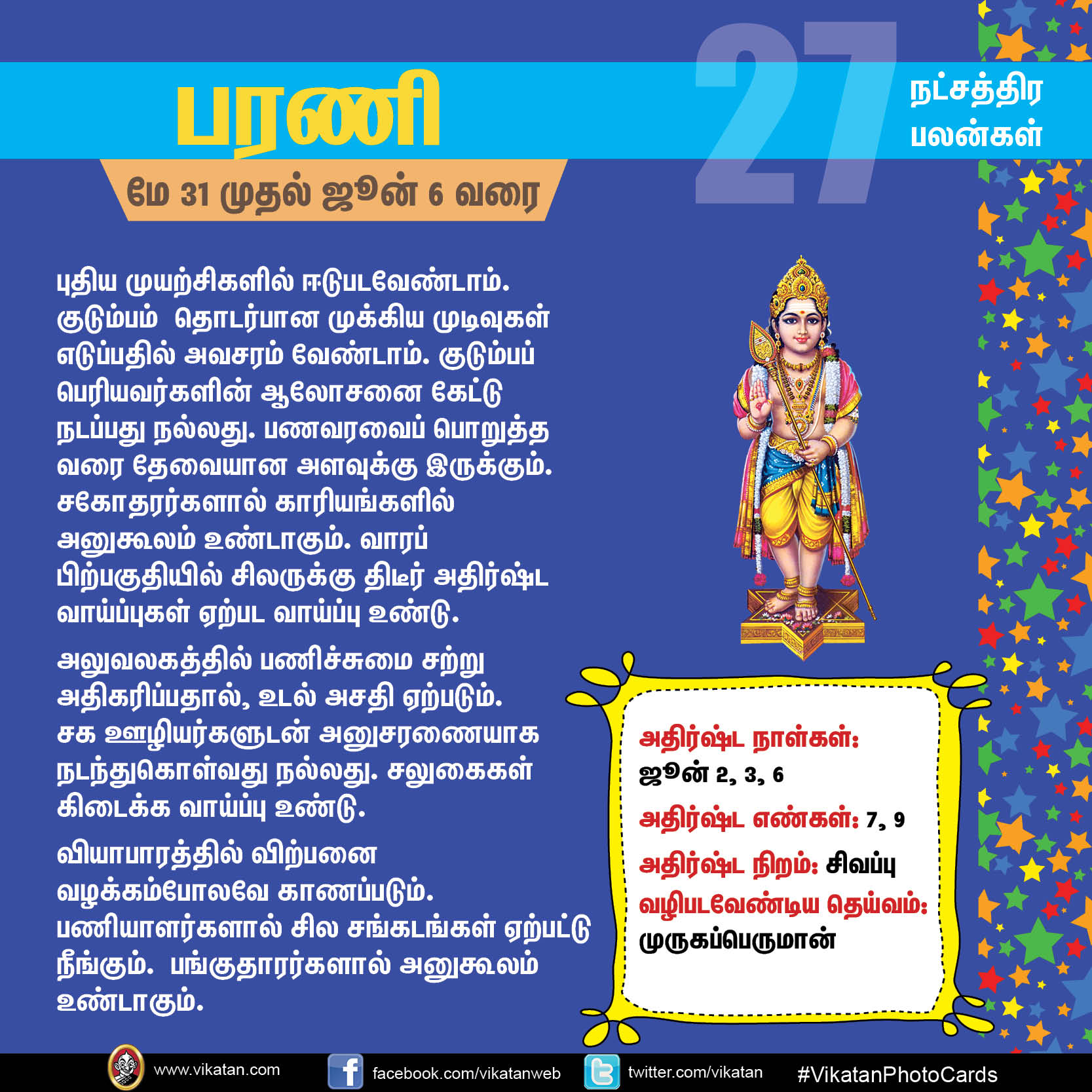 நட்சத்திர பலன்கள் - மே 31 முதல் ஜூன் 6 வரை நட்சத்திர பலன்கள் - மே 31 முதல் ஜூன் 6 வரை
