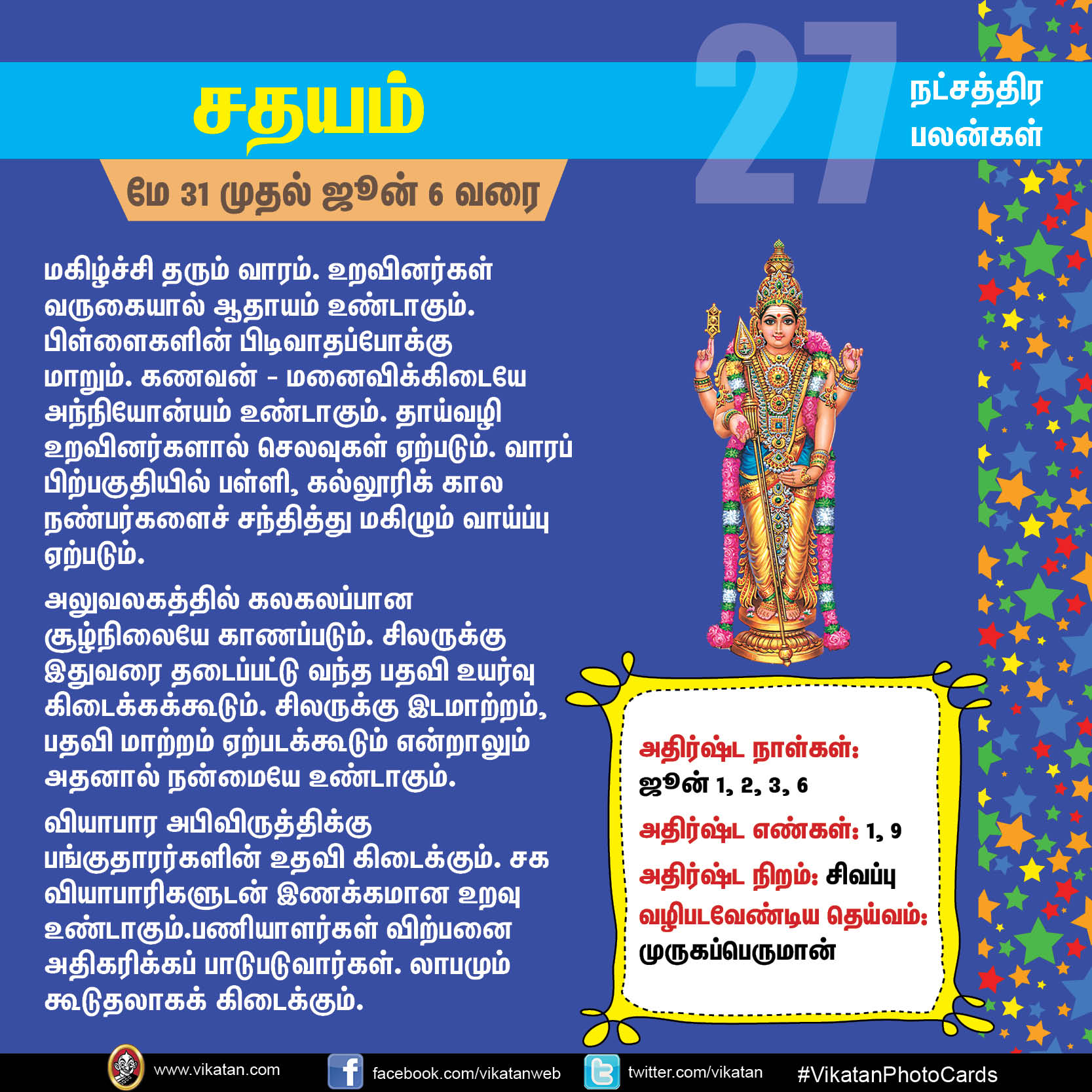 நட்சத்திர பலன்கள் - மே 31 முதல் ஜூன் 6 வரை நட்சத்திர பலன்கள் - மே 31 முதல் ஜூன் 6 வரை