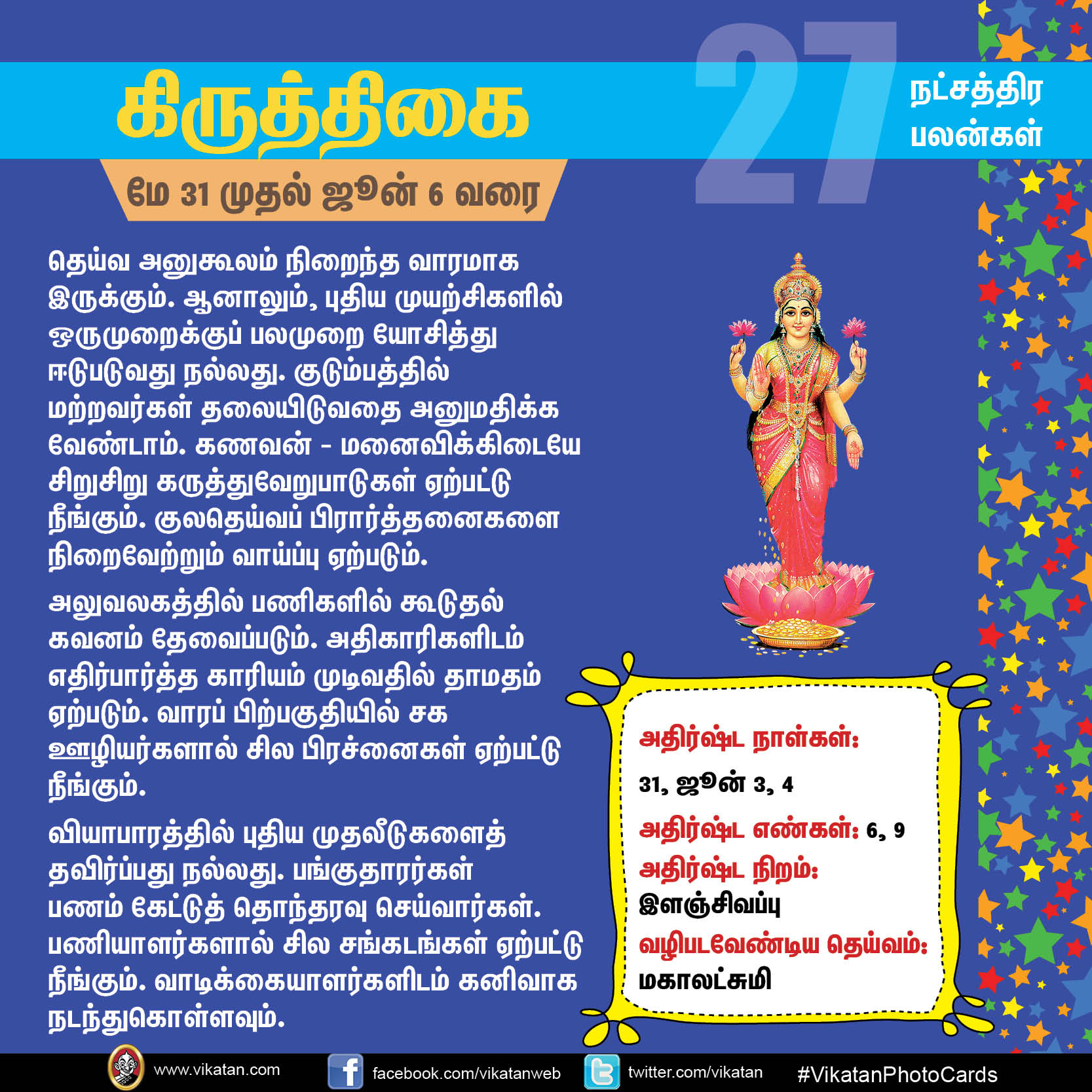 நட்சத்திர பலன்கள் - மே 31 முதல் ஜூன் 6 வரை நட்சத்திர பலன்கள் - மே 31 முதல் ஜூன் 6 வரை