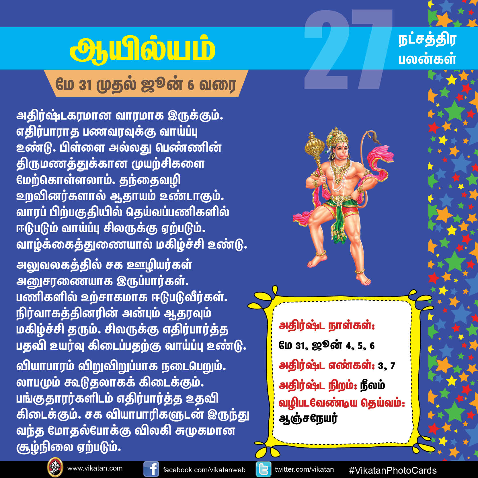 நட்சத்திர பலன்கள் - மே 31 முதல் ஜூன் 6 வரை நட்சத்திர பலன்கள் - மே 31 முதல் ஜூன் 6 வரை