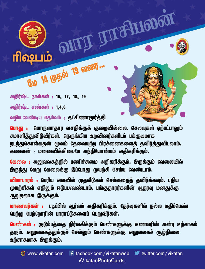 இந்த வார ராசிபலன் மே 14 முதல் 19 வரை இந்த வார ராசிபலன் மே 14 முதல் 19 வரை