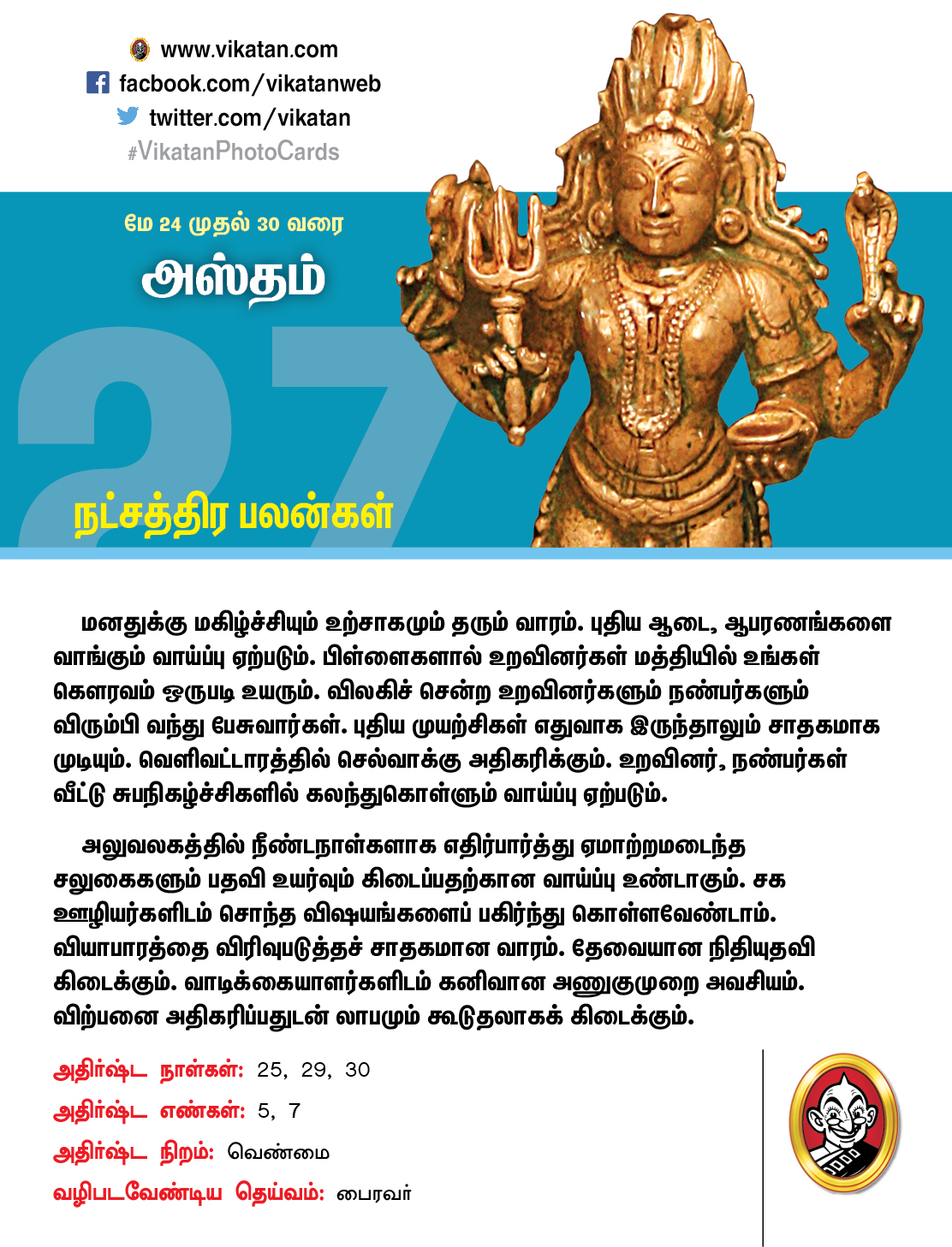 நட்சத்திரப் பலன்கள் மே 24 முதல் 30 வரை நட்சத்திரப் பலன்கள் மே 24 முதல் 30 வரை