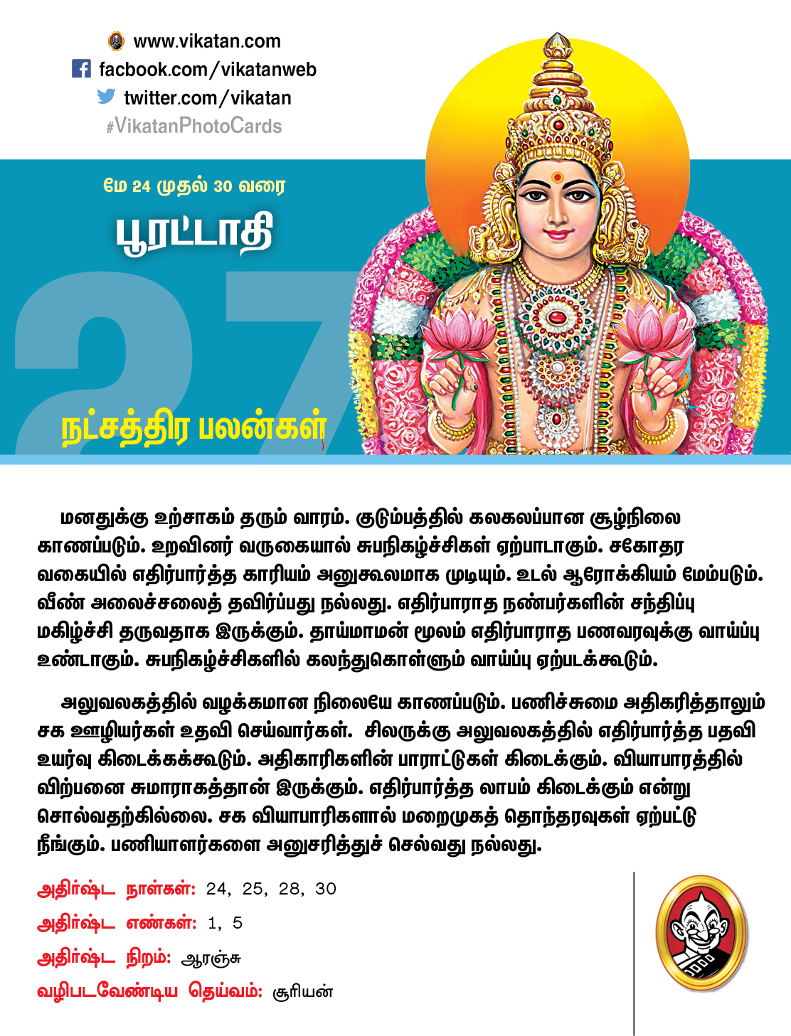 நட்சத்திரப் பலன்கள் மே 24 முதல் 30 வரை நட்சத்திரப் பலன்கள் மே 24 முதல் 30 வரை