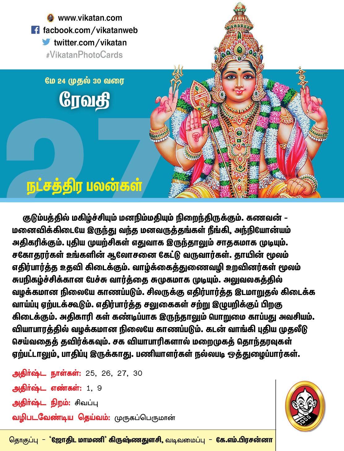 நட்சத்திரப் பலன்கள் மே 24 முதல் 30 வரை நட்சத்திரப் பலன்கள் மே 24 முதல் 30 வரை