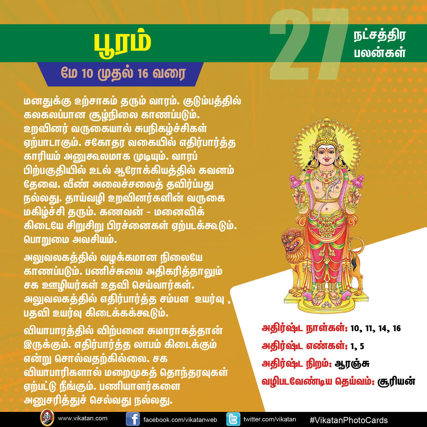 நட்சத்திரப் பலன்கள் : மே 10 முதல் 16 வரை நட்சத்திரப் பலன்கள் : மே 10 முதல் 16 வரை