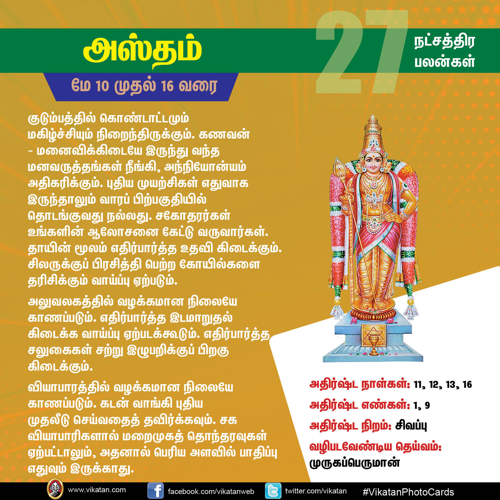 நட்சத்திரப் பலன்கள் : மே 10 முதல் 16 வரை நட்சத்திரப் பலன்கள் : மே 10 முதல் 16 வரை