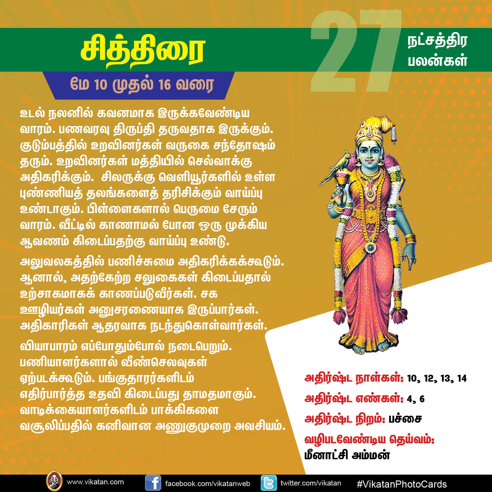 நட்சத்திரப் பலன்கள் : மே 10 முதல் 16 வரை நட்சத்திரப் பலன்கள் : மே 10 முதல் 16 வரை