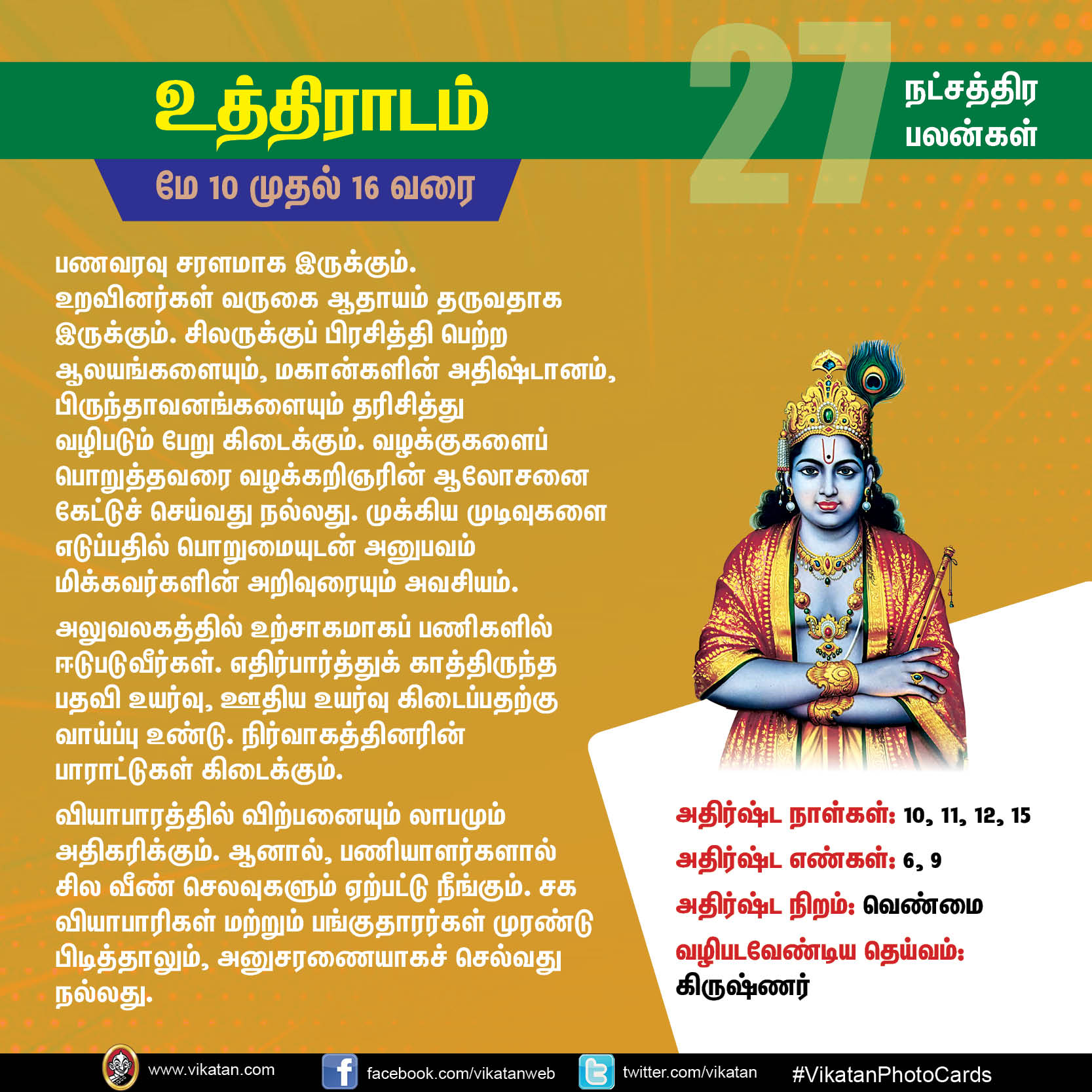 நட்சத்திரப் பலன்கள் : மே 10 முதல் 16 வரை நட்சத்திரப் பலன்கள் : மே 10 முதல் 16 வரை