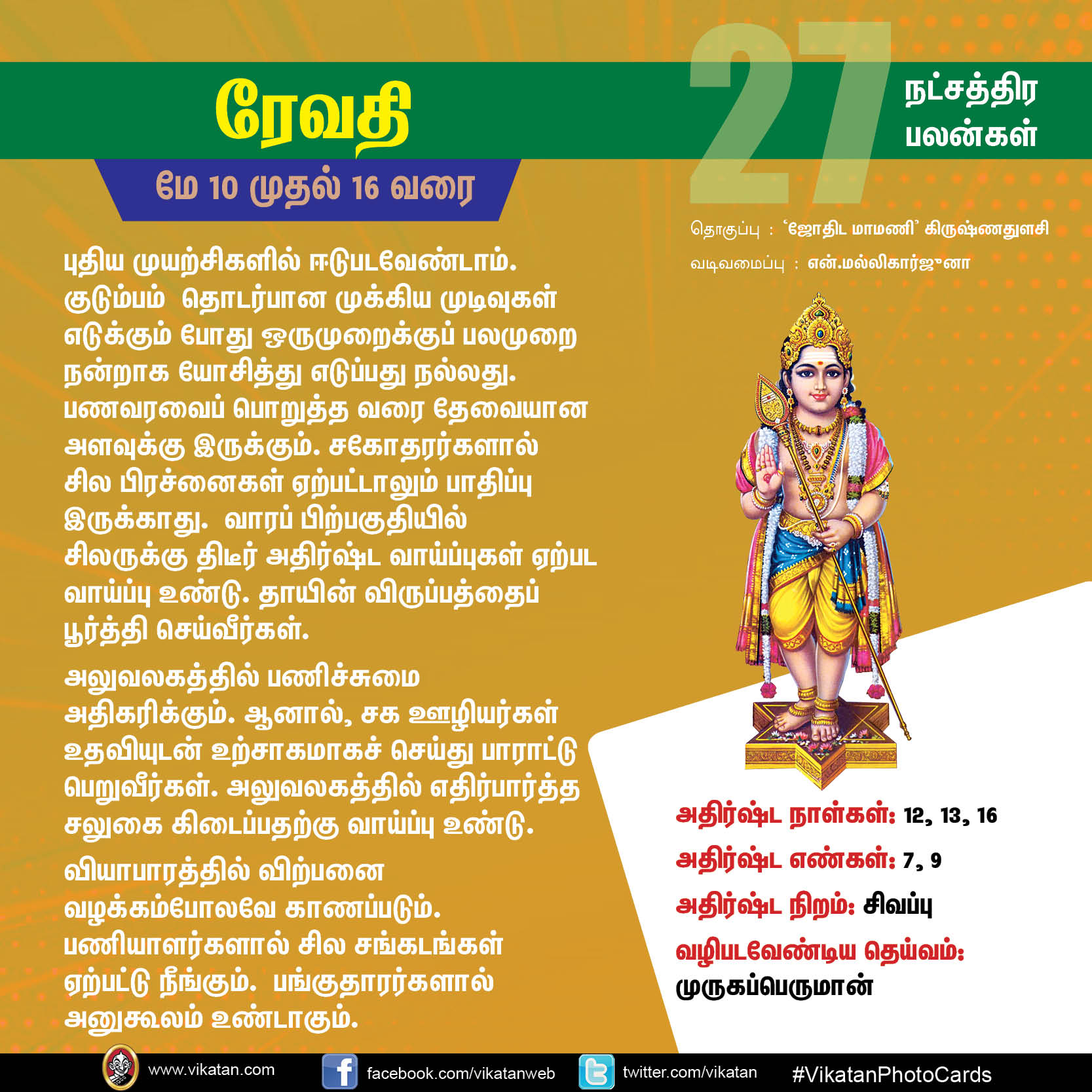 நட்சத்திரப் பலன்கள் : மே 10 முதல் 16 வரை நட்சத்திரப் பலன்கள் : மே 10 முதல் 16 வரை