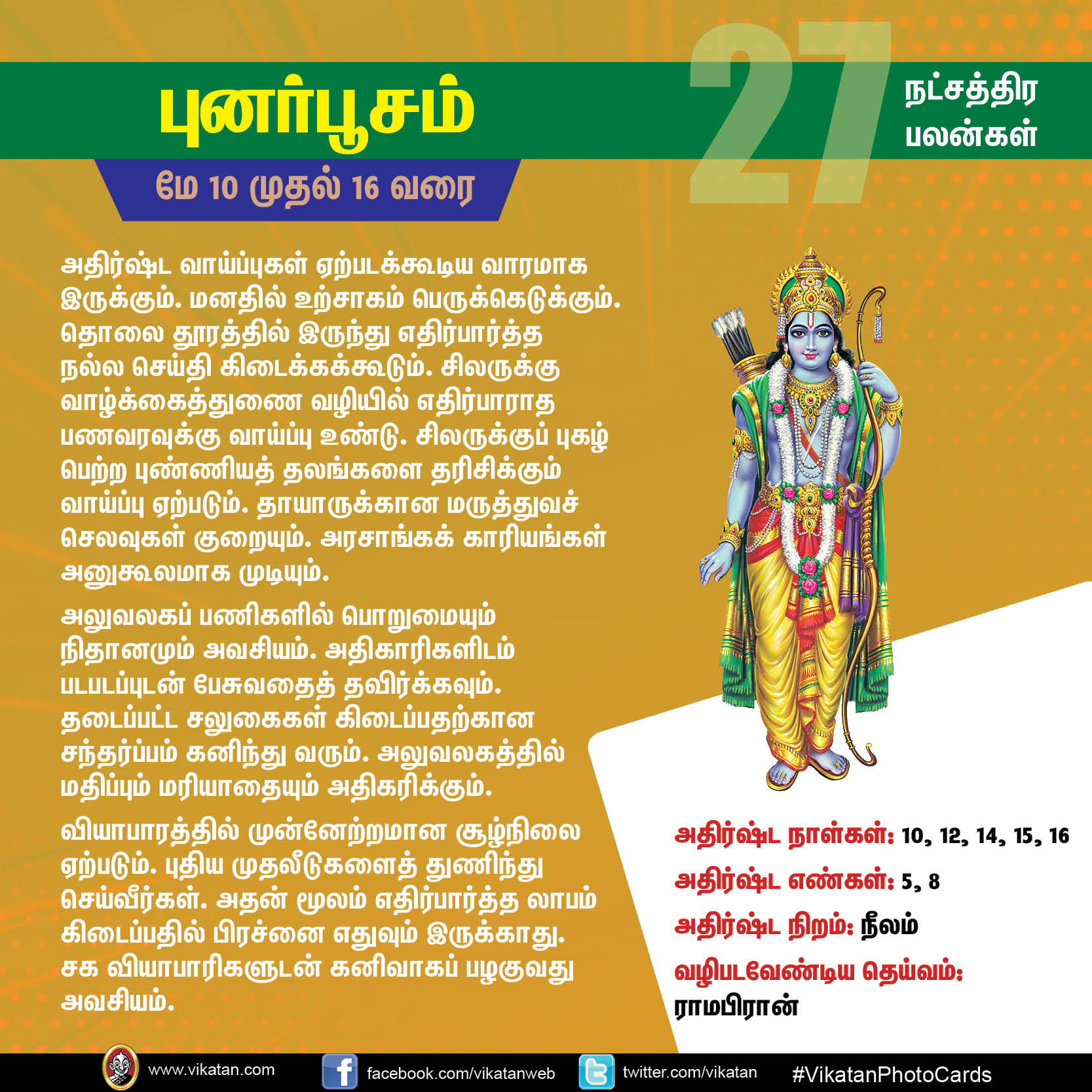 நட்சத்திரப் பலன்கள் : மே 10 முதல் 16 வரை நட்சத்திரப் பலன்கள் : மே 10 முதல் 16 வரை