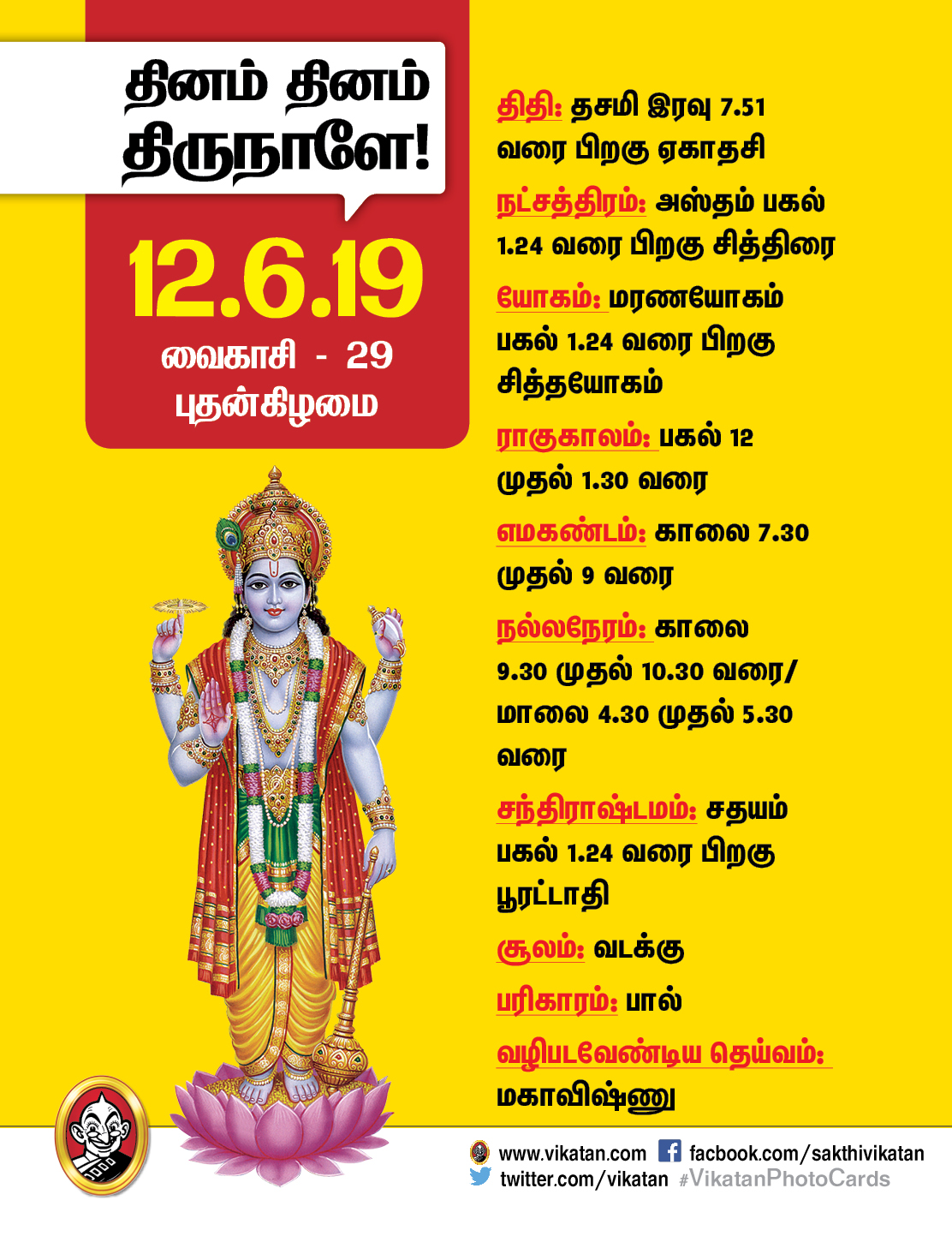 பஞ்சாங்கக் குறிப்புகள் - ஜூன் 10 முதல் 16 பஞ்சாங்கக் குறிப்புகள் - ஜூன் 10 முதல் 16