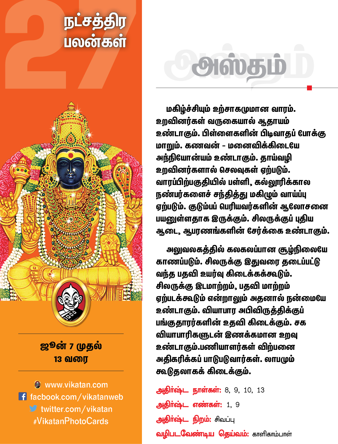நட்சத்திரப் பலன்கள் ஜூன் 7 முதல் 13 வரை நட்சத்திரப் பலன்கள் ஜூன் 7 முதல் 13 வரை
