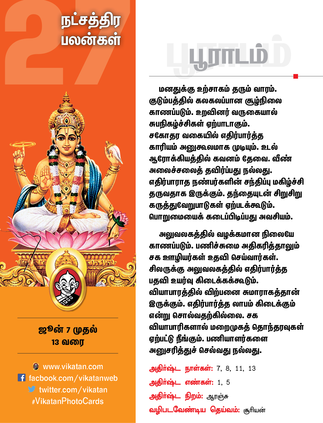 நட்சத்திரப் பலன்கள் ஜூன் 7 முதல் 13 வரை நட்சத்திரப் பலன்கள் ஜூன் 7 முதல் 13 வரை