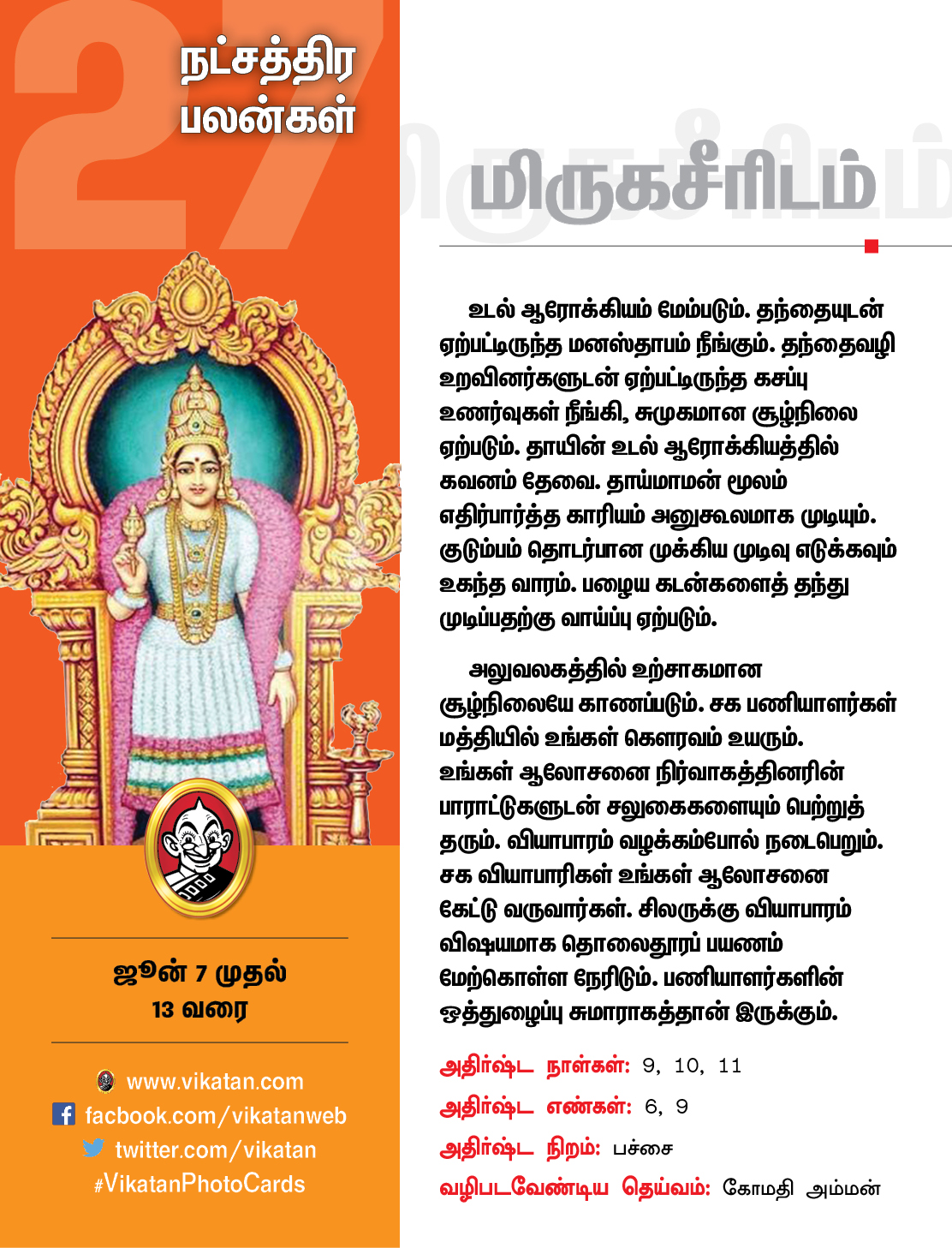 நட்சத்திரப் பலன்கள் ஜூன் 7 முதல் 13 வரை நட்சத்திரப் பலன்கள் ஜூன் 7 முதல் 13 வரை