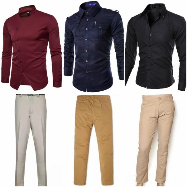 Dark Shirt and Light Pants