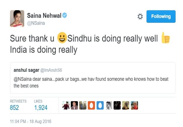 saina tweet