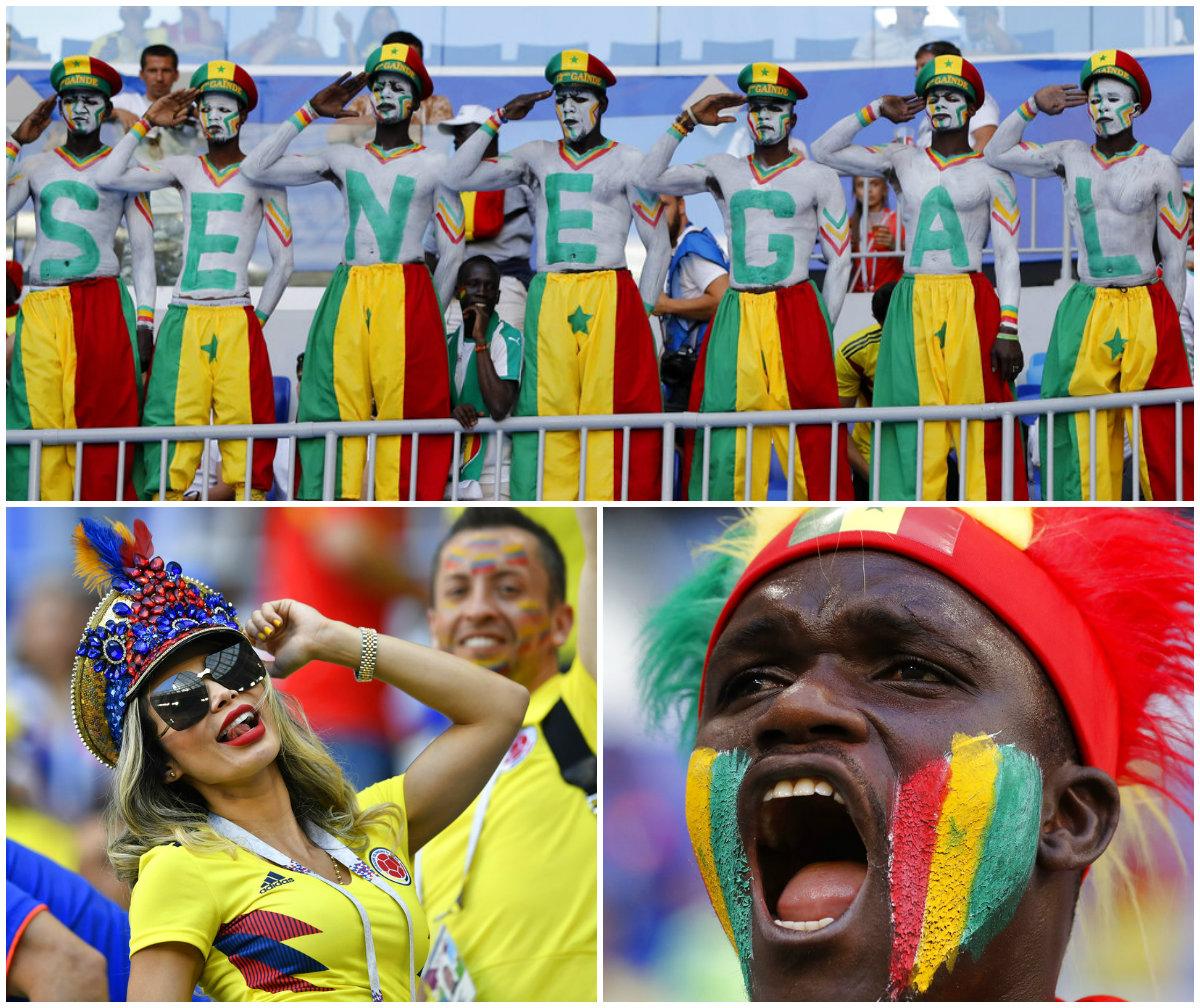 கொலம்பியா மற்றும் செனகல் ரசிகர்கள்