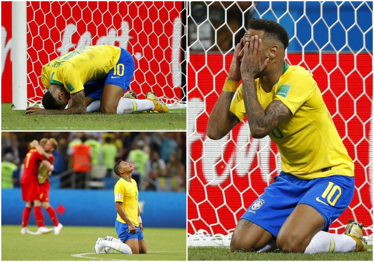 சோகத்தில் பிரேசில் வீரர்கள் சோகத்தில் பிரேசில் வீரர்கள்