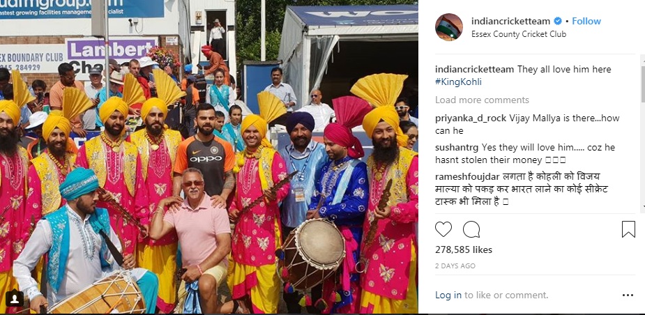 இந்திய அணியின் இன்ஸ்டாகிராம் பதிவு