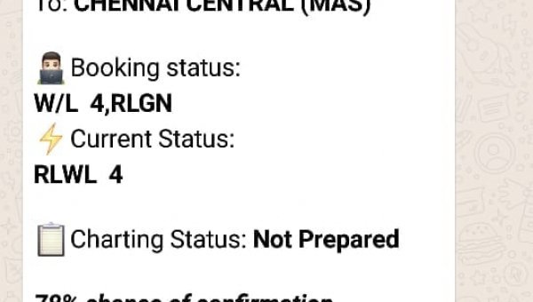 ஆப் தேவையில்லை! PNR ஸ்டேட்டஸை வாட்ஸ்அப்பிலும் பார்க்கலாம்!
