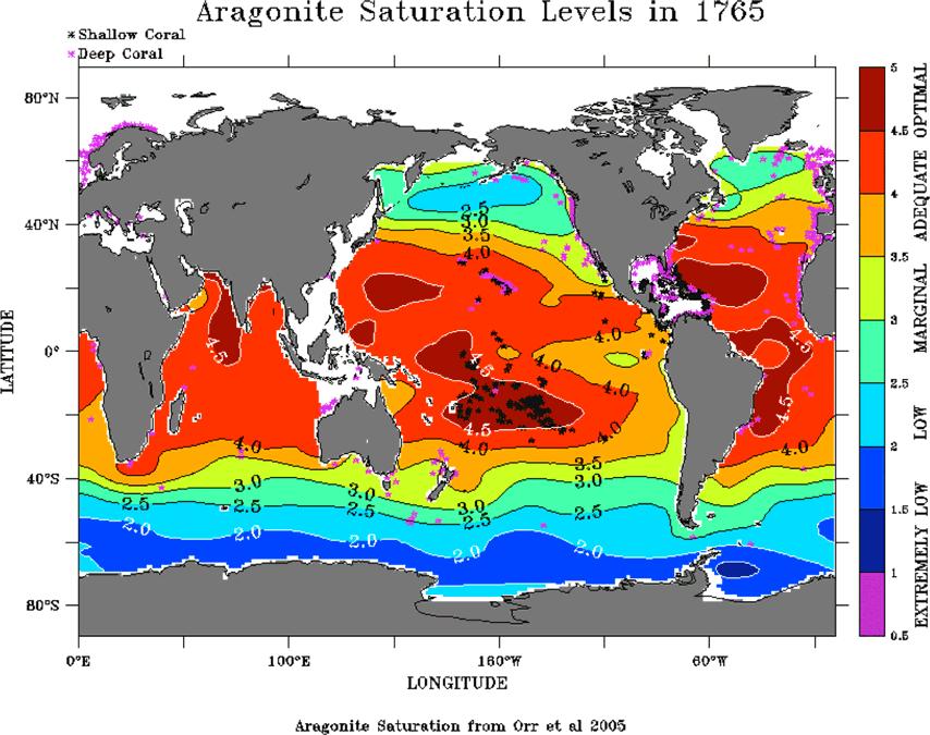 கடல் அமிலமாகும் அளவு